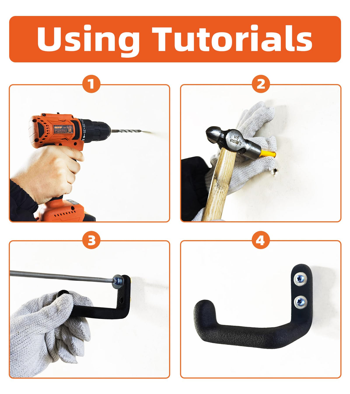OSROENE six-hook wall rack supports heavy equipment up to 120 pounds.