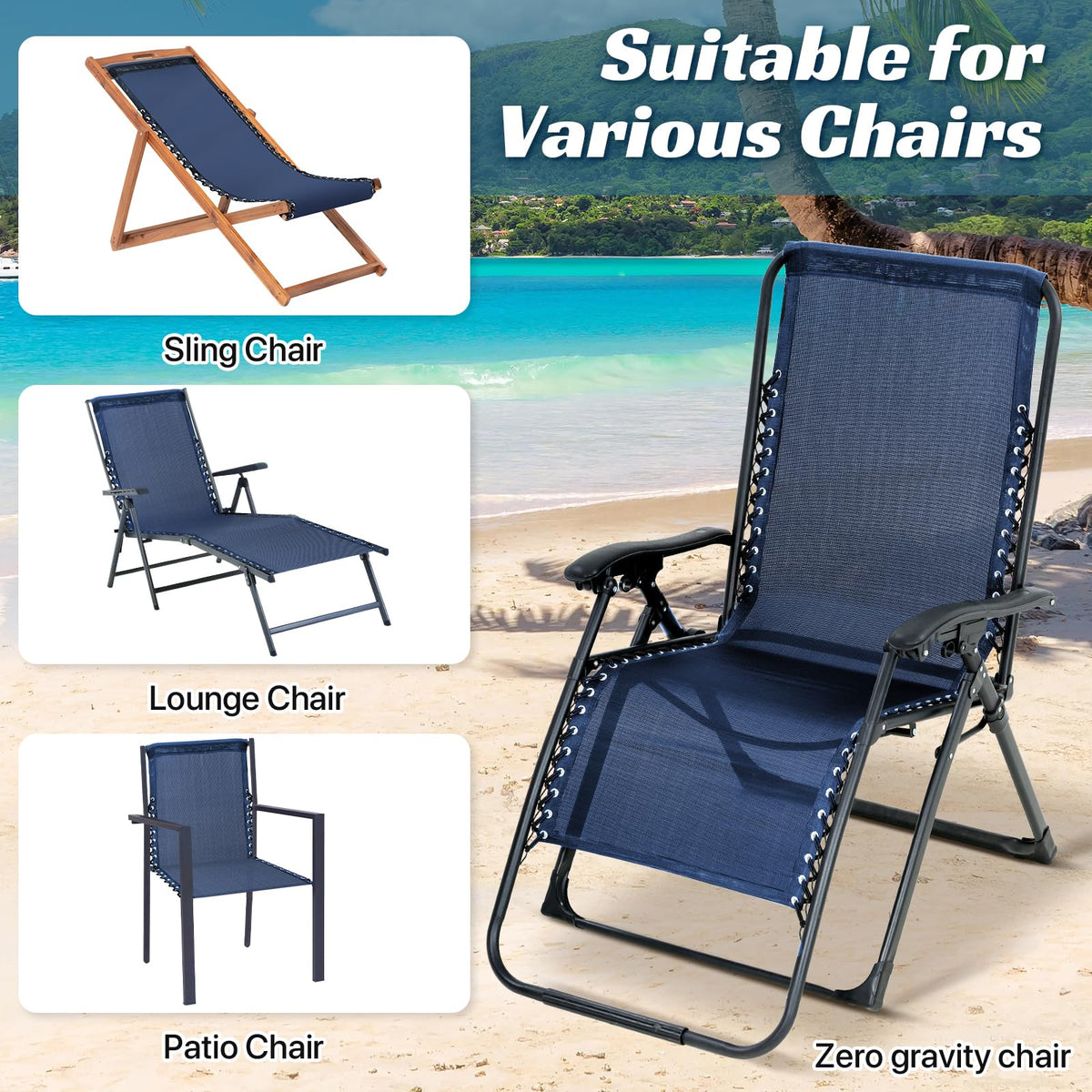 Ostlttyn blue replacement kit for outdoor recliner chairs.