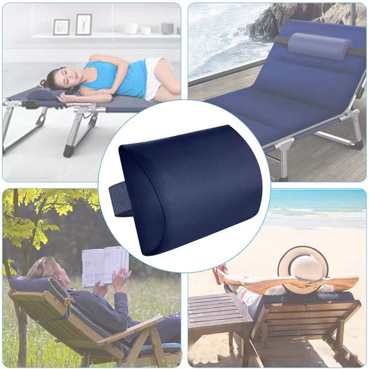 Ostlttyn Pillow features Textilene cover resists fading in sunlight.