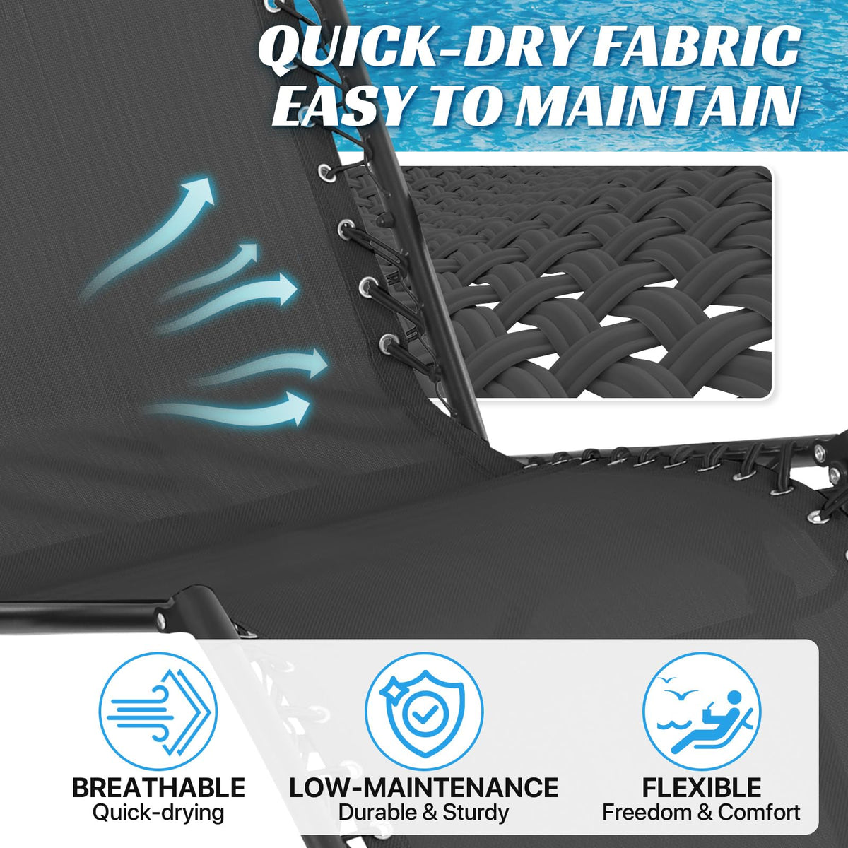 Ostlttyn textilene fabric breathable, water-resistant, and easy to clean.