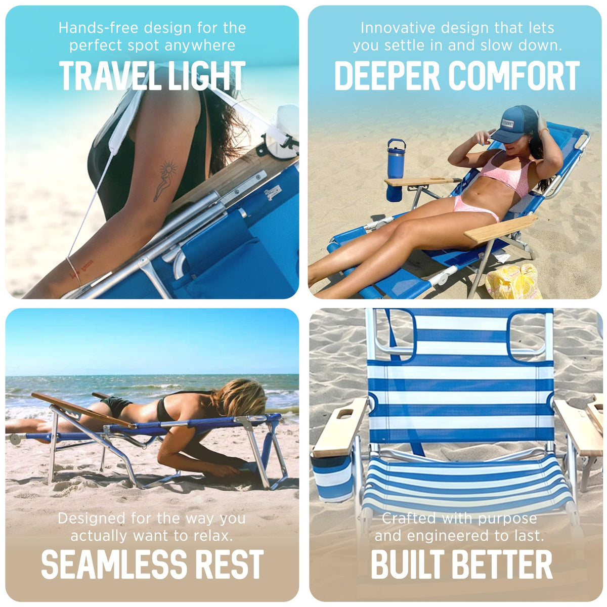 Ostrich 3N1 ergonomic backrest supports comfortable seating outdoors