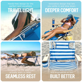 Ostrich 3N1 ergonomic backrest supports comfortable seating outdoors