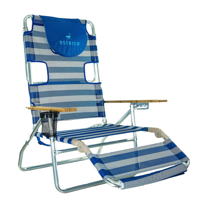Ostrich 3N1 lounge chair on the beach with relaxed sun recline