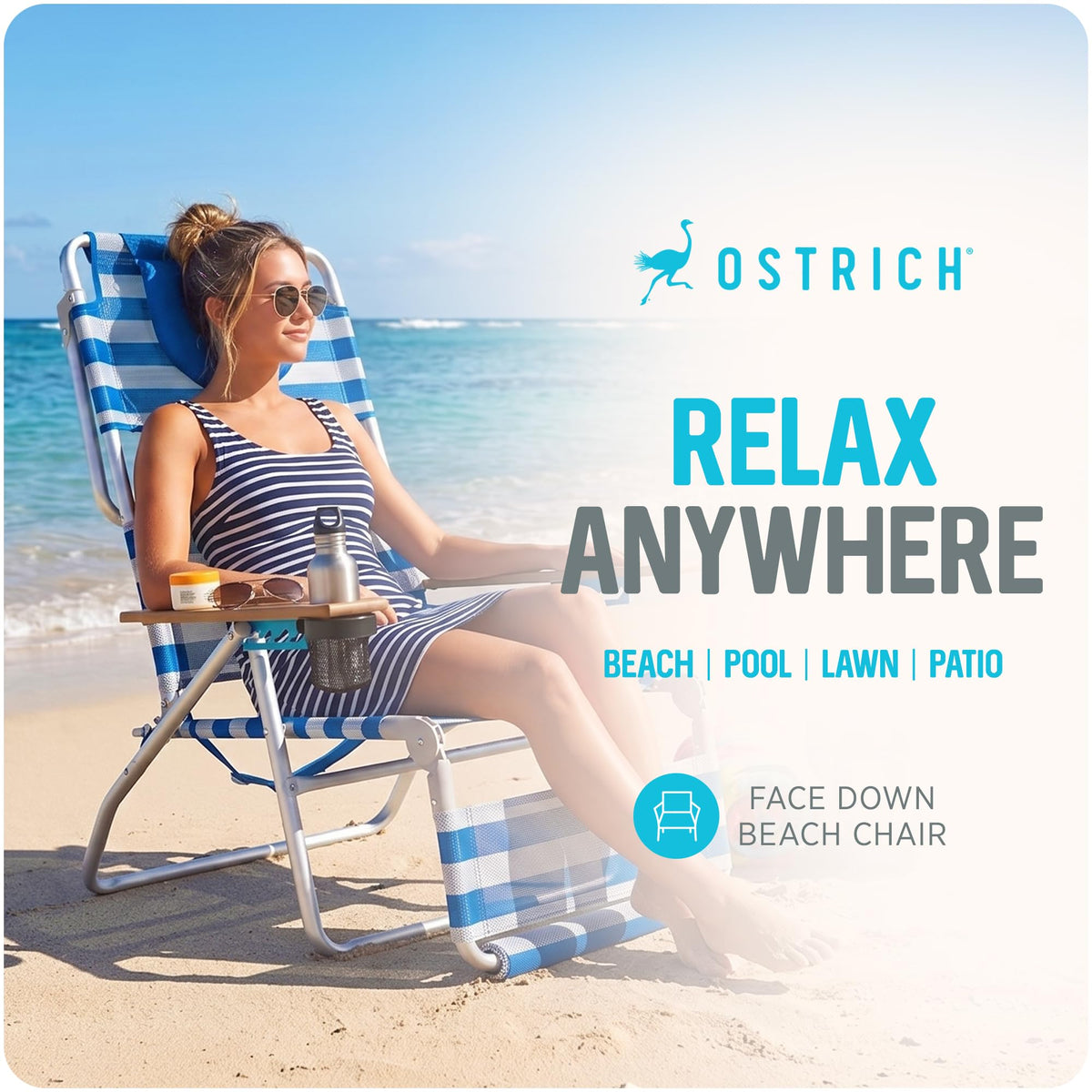 Ostrich 3N1 recline positions showcasing versatile lounging options