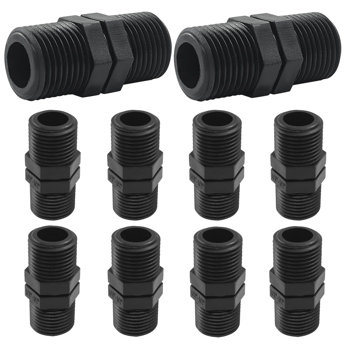 OSVJE double-male pipe thread head riser for 1/2 inch systems extending sprinkler reach.