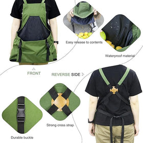 Osznmmg multi-pocket apron — neatly stores gloves and scissors.
