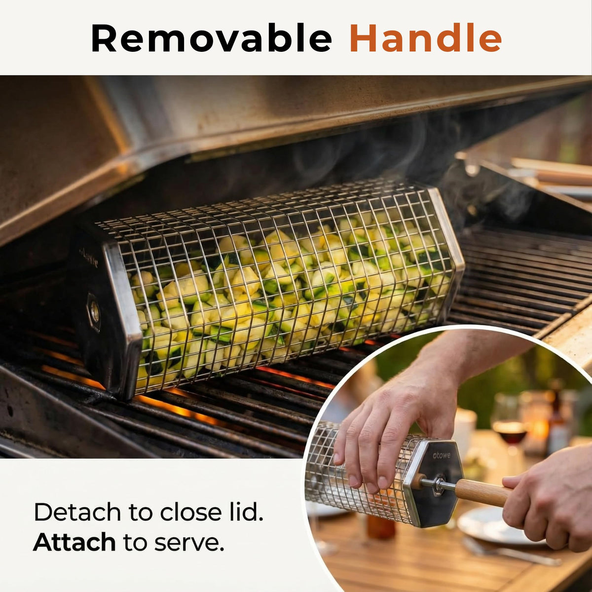 Otawe grill basket mesh closeup highlighting durable, rust-resistant construction