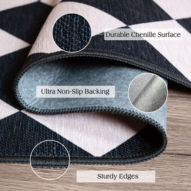Othilic checkered diamond-pattern outdoor mat, weather-friendly and easy to clean.