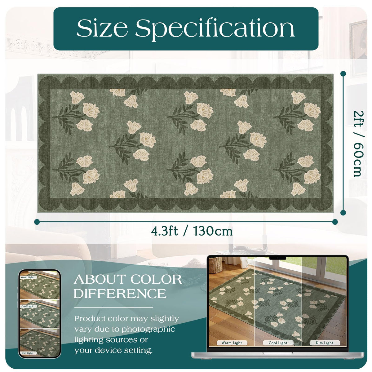Othilic entry rug 0.15-inch profile fits under doors.