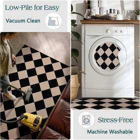 Othilic flat-weave chenille surface reduces dust retention for easy maintenance.