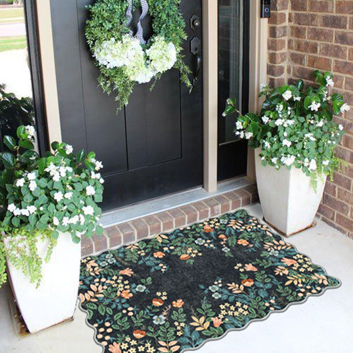 Othilic front door mat slim profile fits under doors