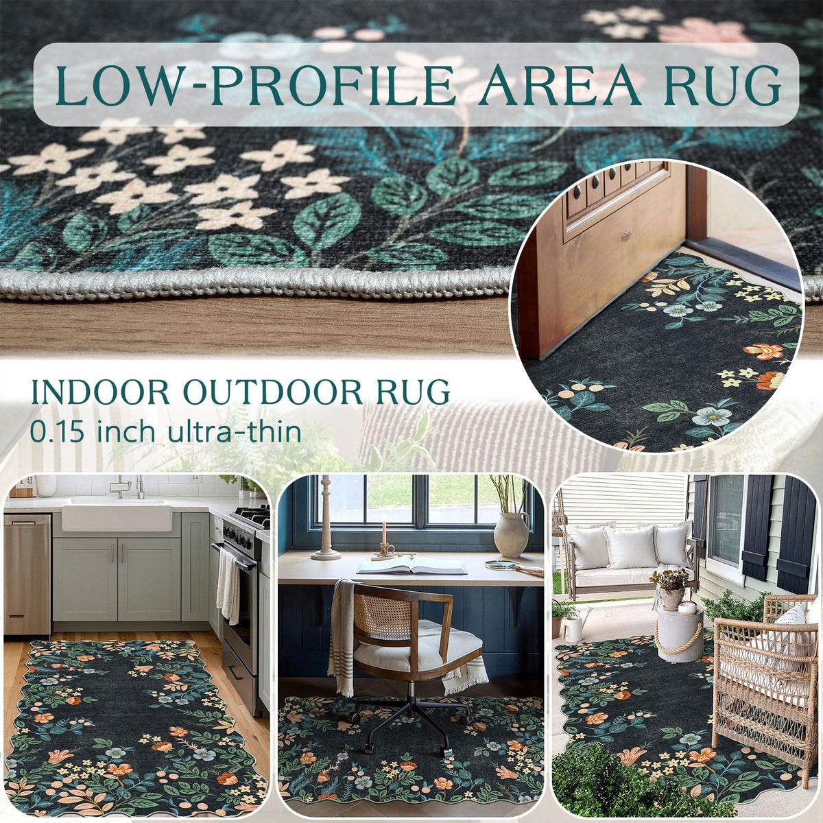 Othilic low-profile surface fits under doors without snagging.