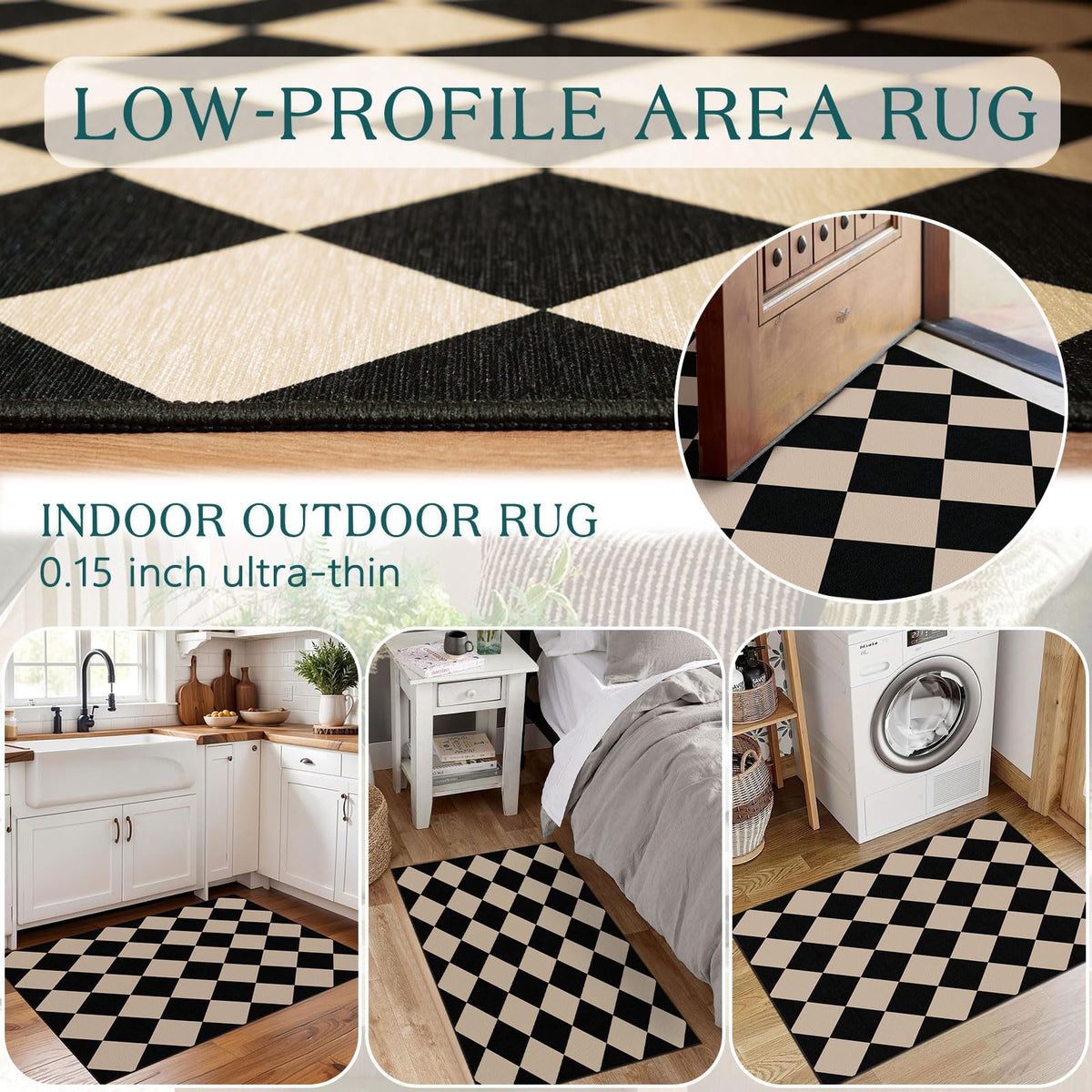 Othilic front door mat is machine washable for quick cleanup after outdoor use.