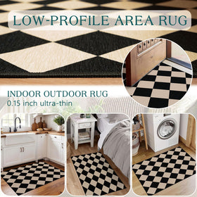 Othilic front door mat is machine washable for quick cleanup after outdoor use.