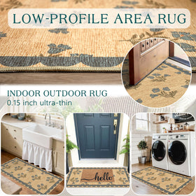 Othilic machine-washable porch rug simplifies cleaning and upkeep.