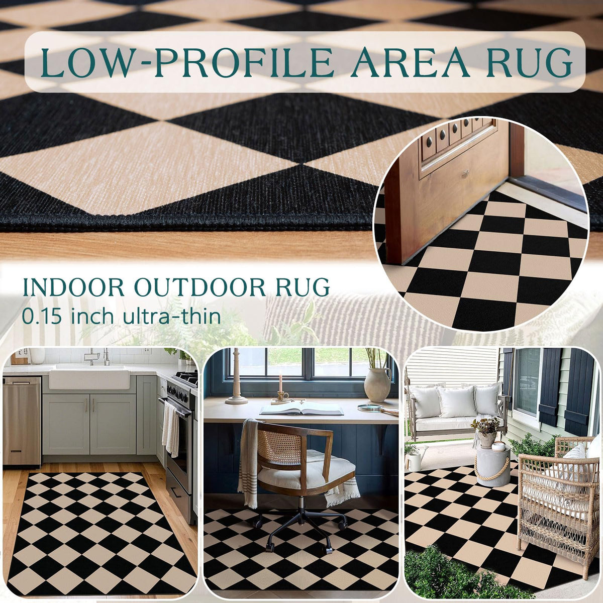 Othilic machine-washable porch rug for simple cold-water cleaning.
