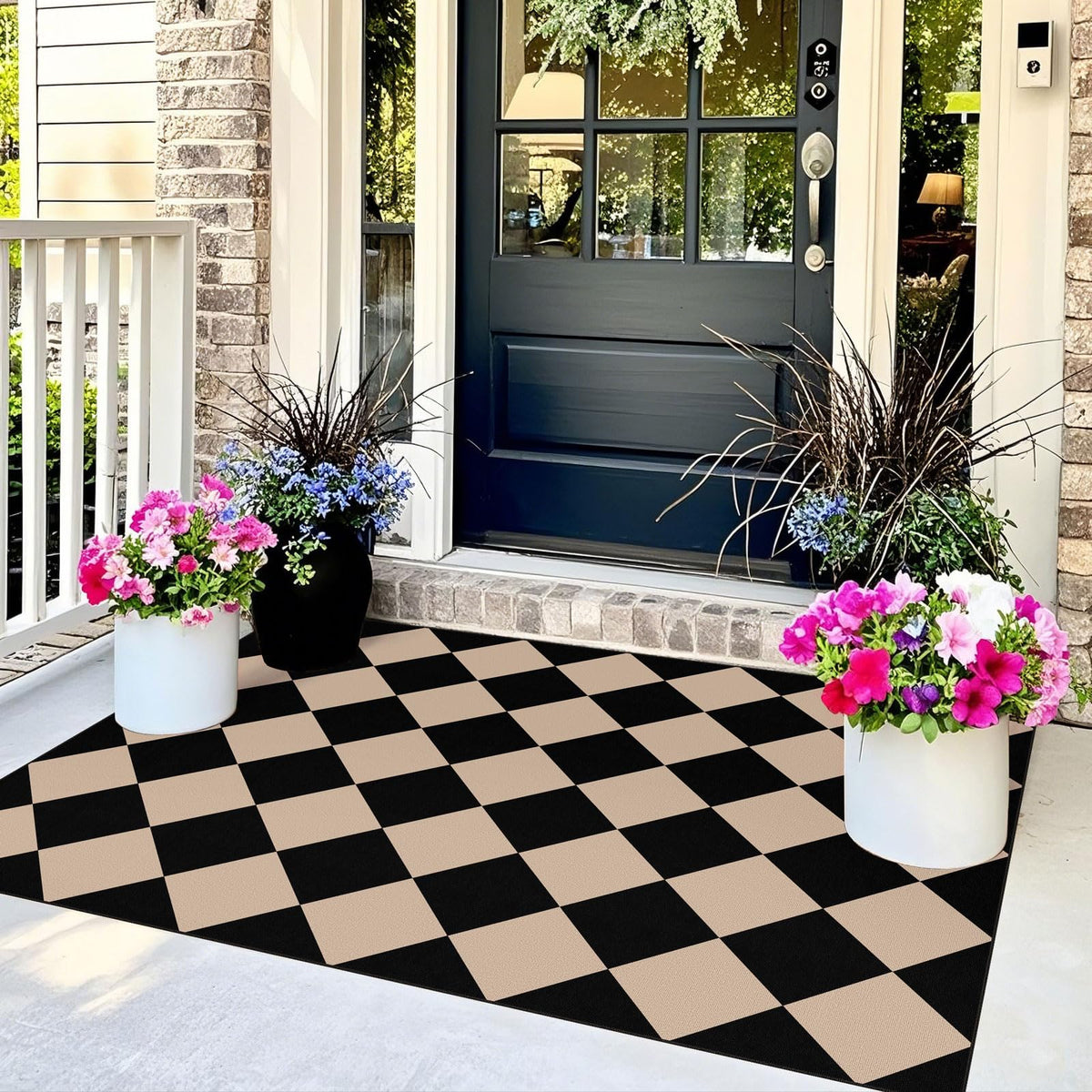 Othilic non-slip backing rug prevents slips in high-traffic foyers.