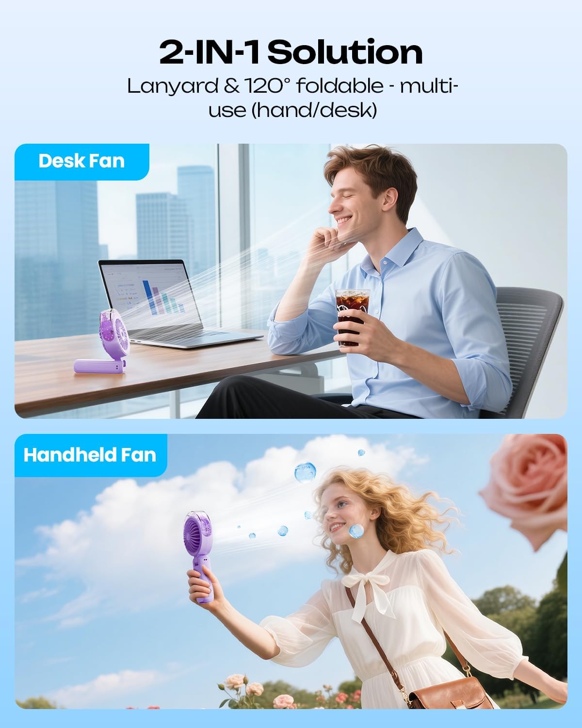 Otlonpe misting fan folded desktop mode for office cooling