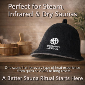 OTONANOSAUNABU brown sauna hat color variation shown for mood matching.
