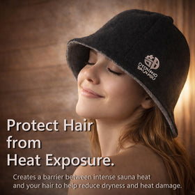 OTONANOSAUNABU brown sauna hat inner lining for comfortable wear during sessions.