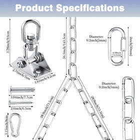 Otoolling 360° swivel hangers allow smooth, silent rotation indoors or outdoors.