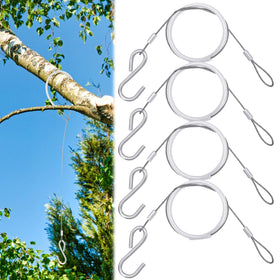 Otoolling 4pc bird feeder hanger kit with S-hooks protecting branches.