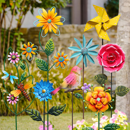 Otoolling blooming flowers stake adds vibrant color to your garden.
