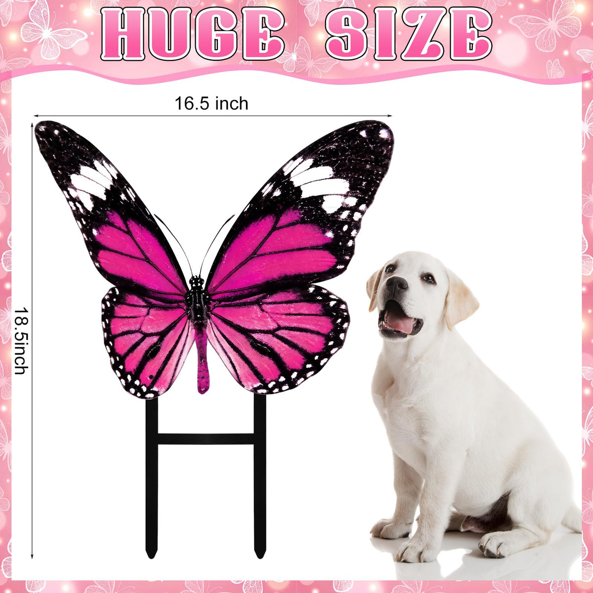 Otoolling iron butterfly yard stake stands tall for durable outdoor decor across seasons.