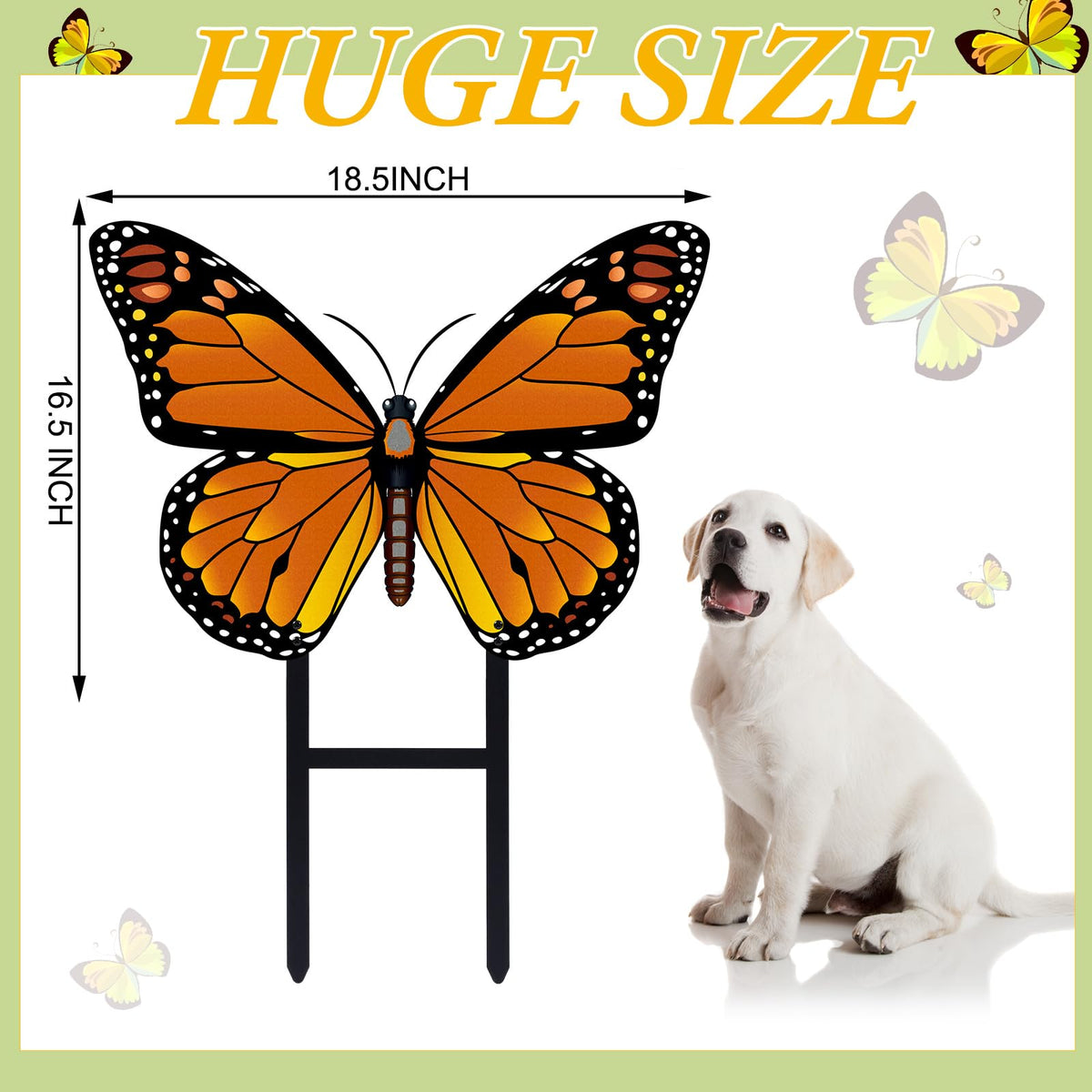 Otoolling butterfly garden stake cutout details enhance texture and visual interest in borders.