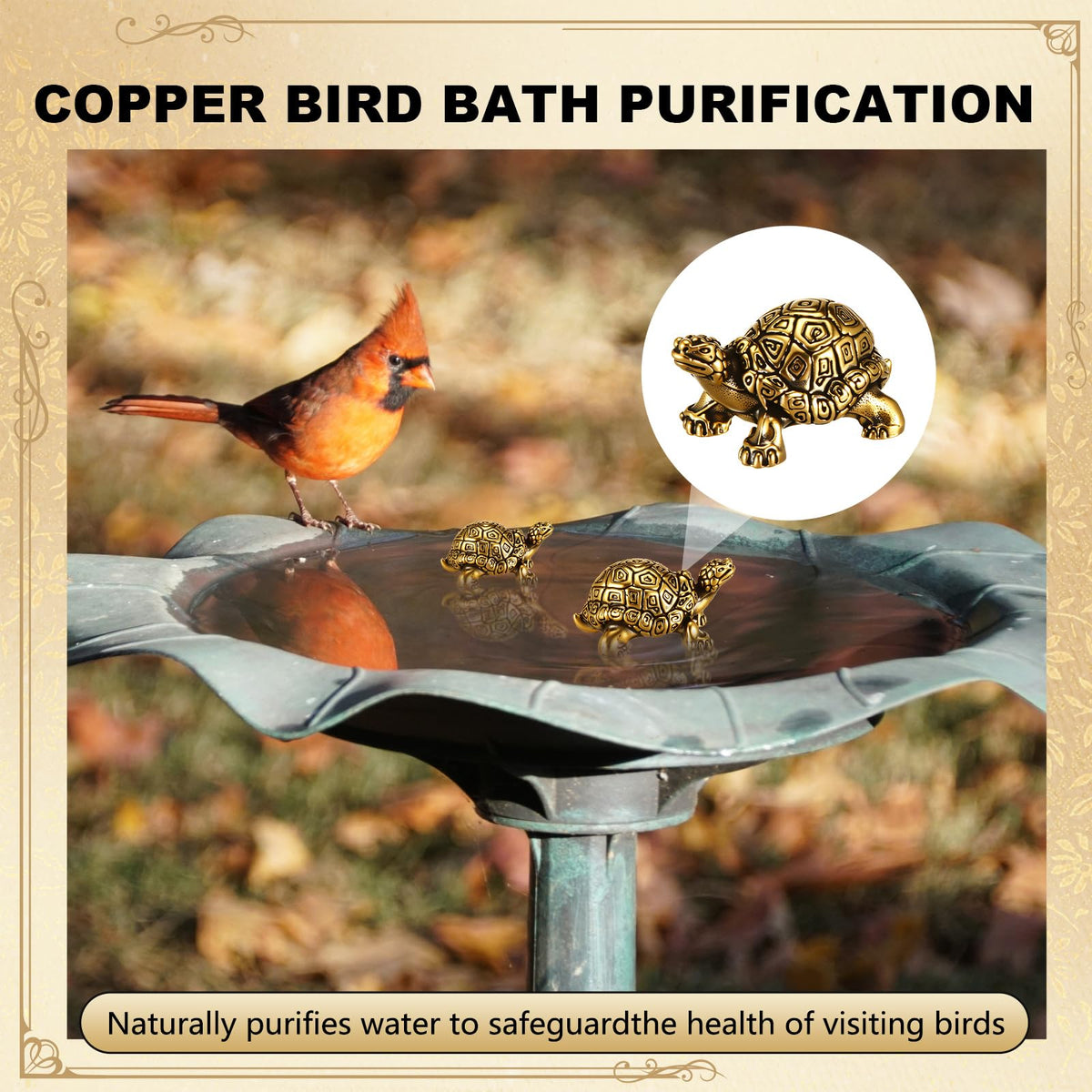 Otoolling copper bath disk birdbath-purification invites birds with clean, inviting standing water
