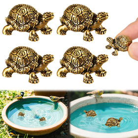 Otoolling copper bath disk turtle ornament brightens the birdbath while naturally aiding water clarity