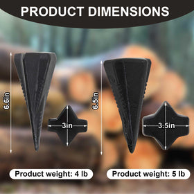 Otoolling diamond wedge 5lb concentrates force for larger logs with four-way splits.