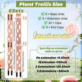Otoolling extendable trellis sections connect for taller plant support