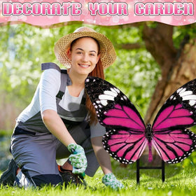 Otoolling butterfly stake withstands outdoor weather while maintaining vivid hues.
