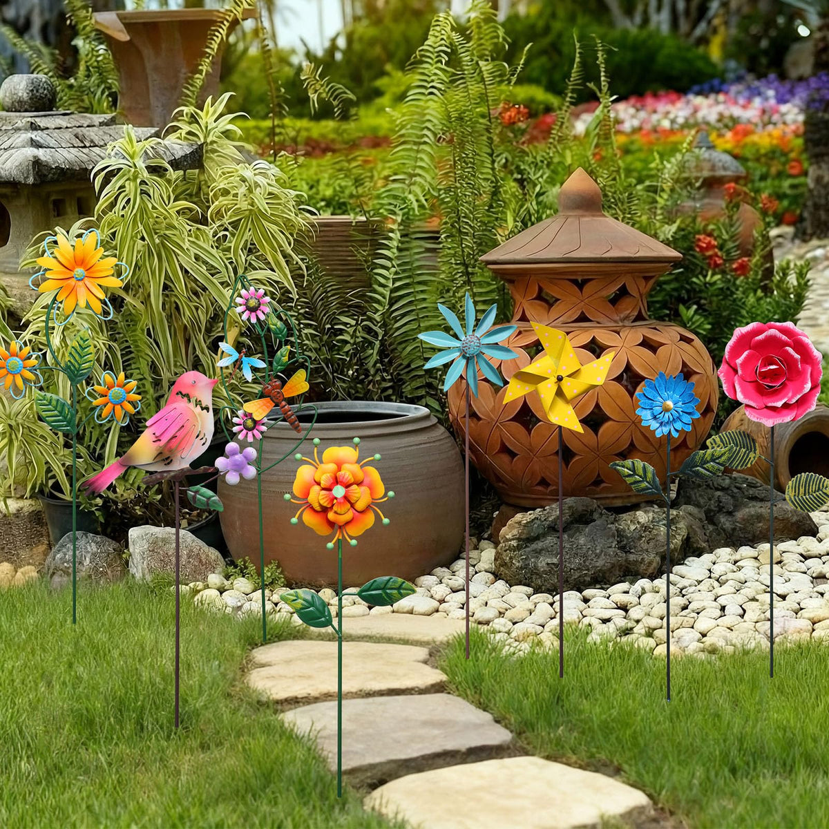 Otoolling spring garden decor stake brightens outdoor spaces for events.