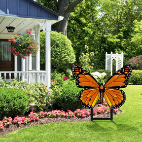 Otoolling yard-pathway butterfly stake complements garden paths and edges.