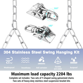 Otoolling zinc-plated swing chains resist rust for year-round use.