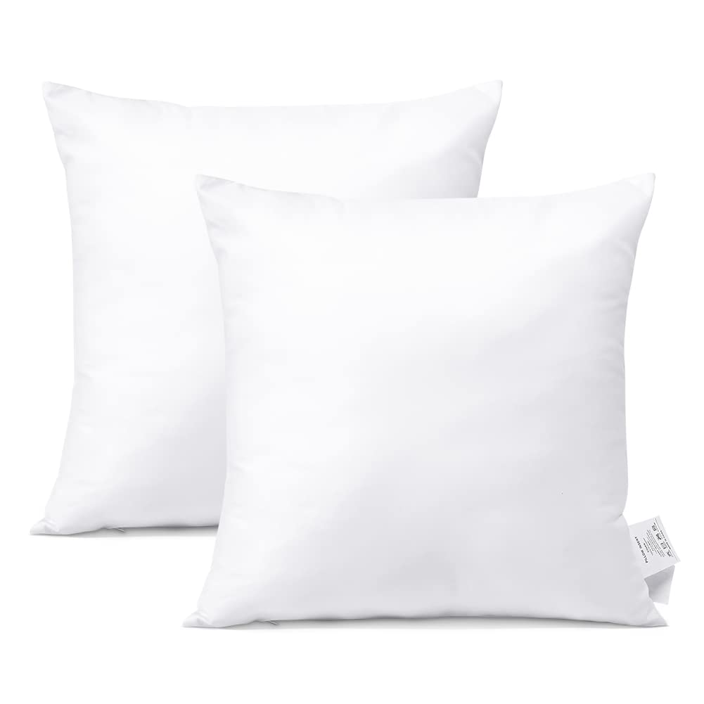 OTOSTAR two-pack display of white pillow inserts for outdoor seating.