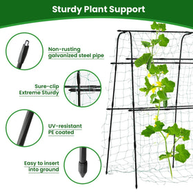 OTOSUNNY garden trellis ground attachment provides stable setup.