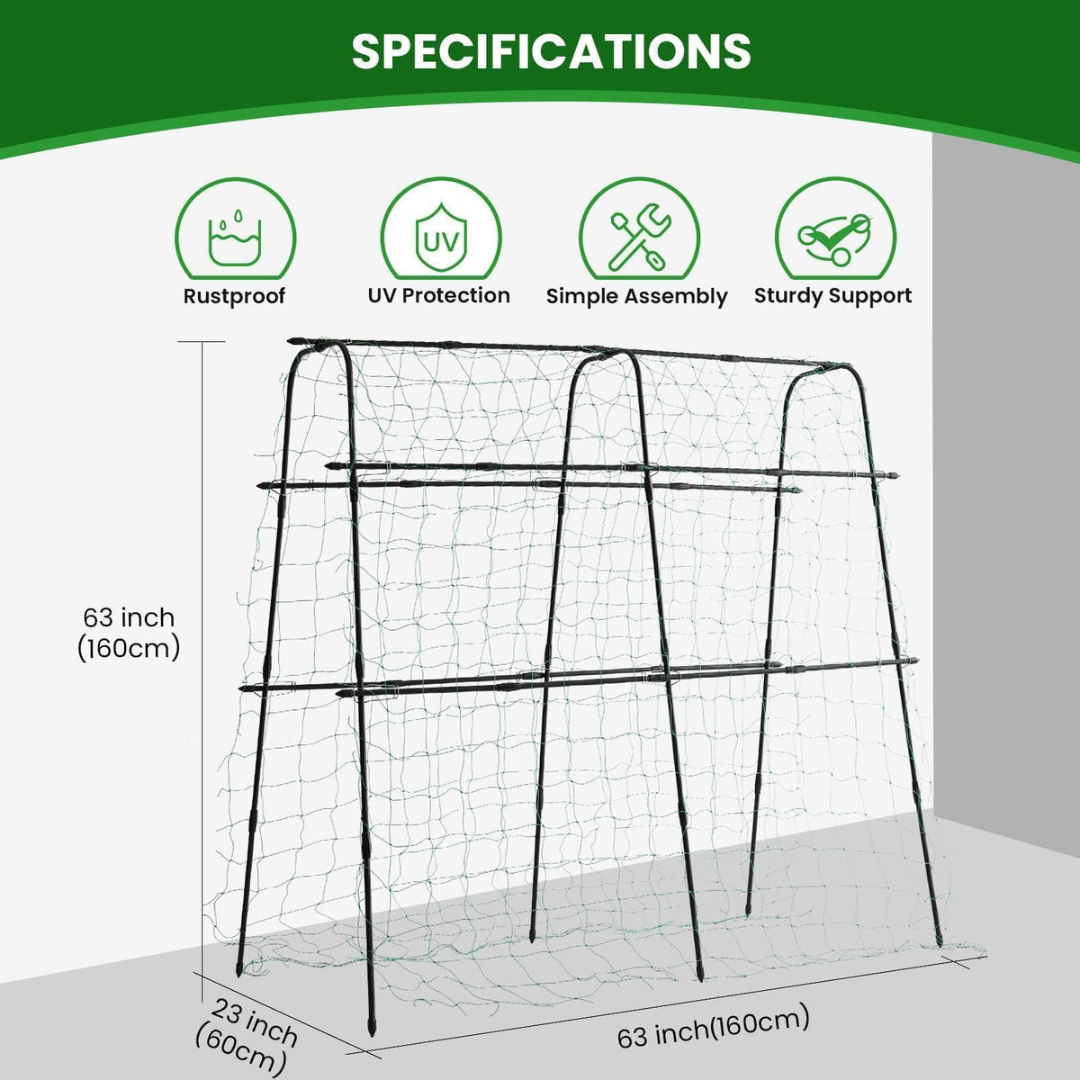 OTOSUNNY garden trellis raised-bed use fits planters.