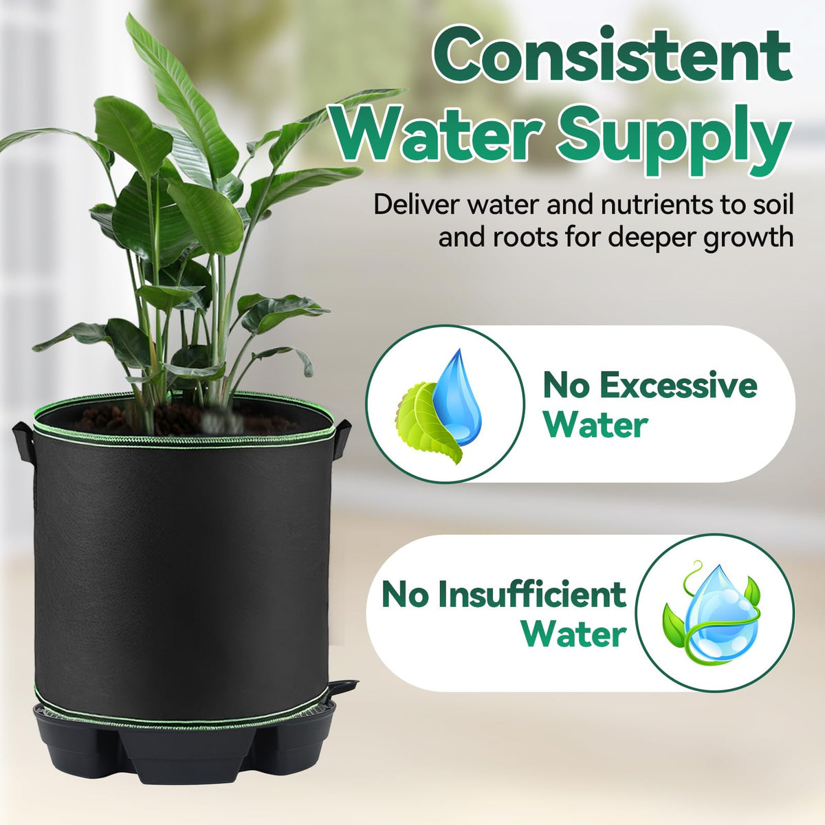 OTraki 5m wicking rope provides continuous moisture to roots.