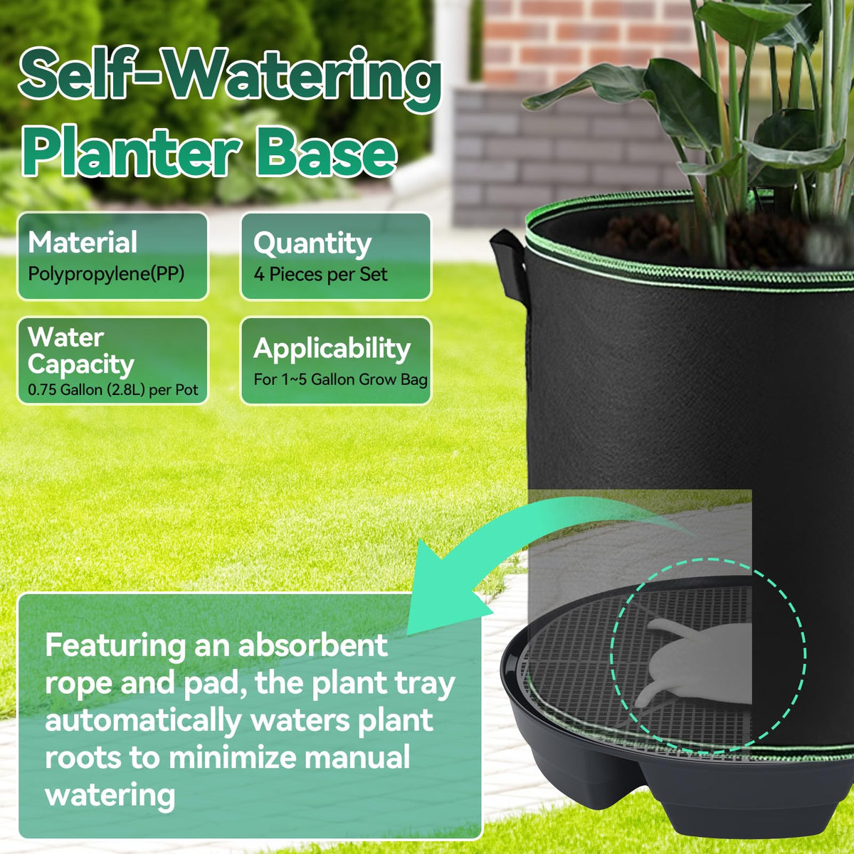 OTraki absorbent pads ensure steady moisture delivery to plant roots.