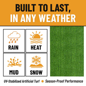 Ottomanson all-weather turf resists weather and fading for year-round use.