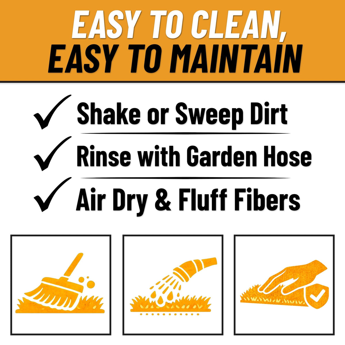 Ottomanson perforated back turf promotes quick drying after rainfall.