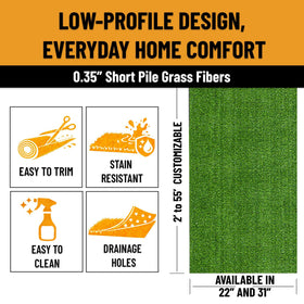 Ottomanson kid and pet friendly turf withstands traffic while staying soft.