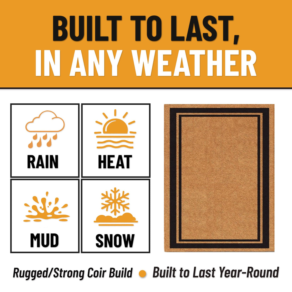 Ottomanson Coco Coir non-slip backing keeps the mat stable on busy entrances.