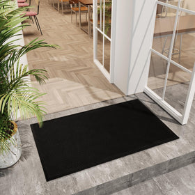 Ottomanson heavy-duty outdoor mat ready for rain and mud with stable placement.