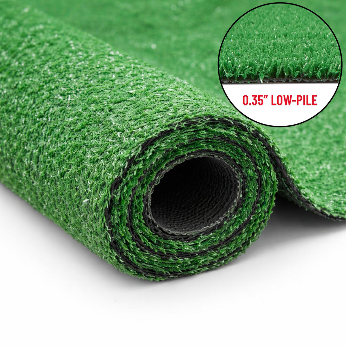 Drainage holes in Ottomanson faux turf for fast drying