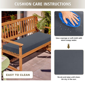 Indoor use option with Ottowood bench cushion on an indoor bench