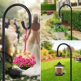 Ottsuls adjustable hanger supports lanterns and bird feeders outdoors.
